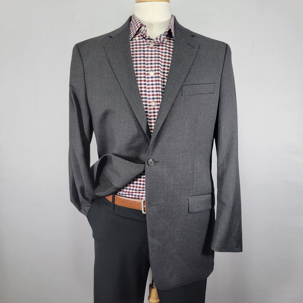 Lauren Ralph Lauren Men's Sport Coat Blazer Two Button Gray Twill Wool Size 42L